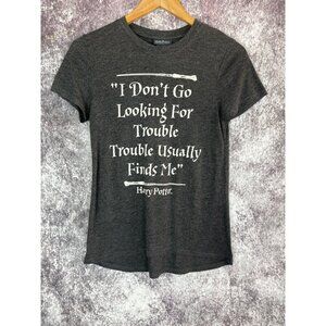 Harry Potter Shirt Top Tee Women Teens XS Gray School Wizard Movie Witch Trouble
